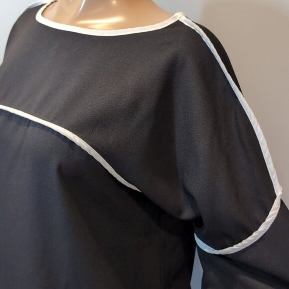 3/$20 Mimi Fashion Japan Bell Sleeve Top Contrast Trim Blouse *Fits Smaller* - Picture 5 of 11